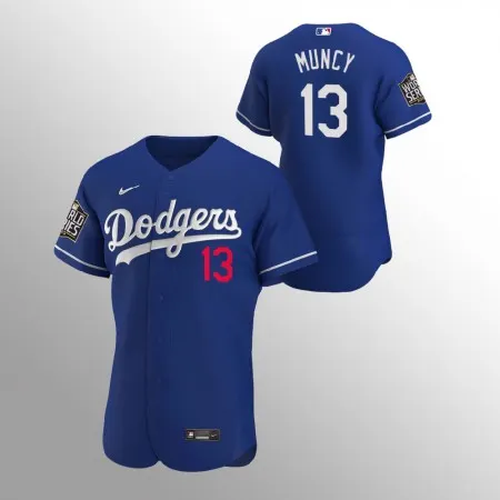 Men's Los Angeles Dodgers #13 Max Muncy Blue 2020 World Series Bound stitched Jersey TNNO