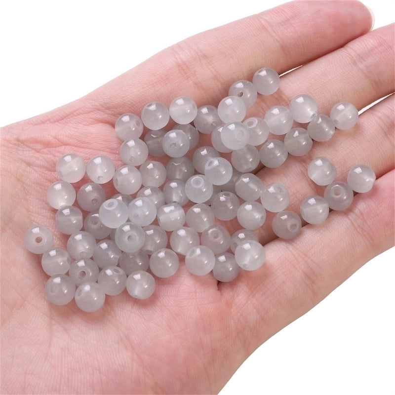 3 Pieces 1 Set Diameter 6 Mm Diameter 8mm Hole 1~1.9mm Glass Solid Color Beads