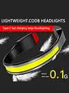 COB LED Headlight Portable 500LM Headlamps for Adventure Night Cycling Emergency