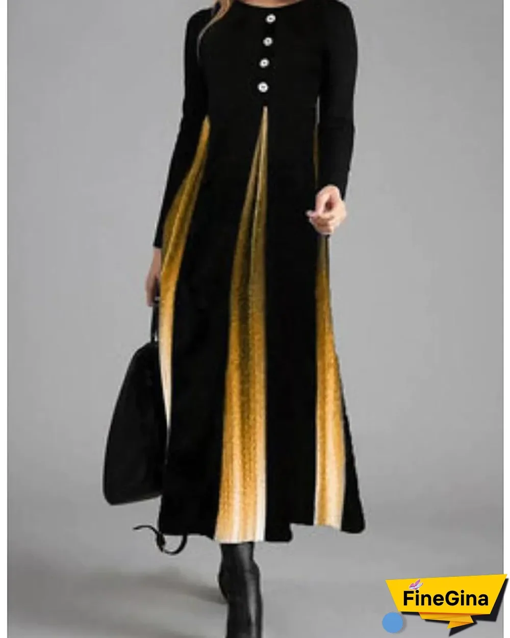 Women's Sheath Dress Maxi long Dress Long Sleeve Print Print Fall Winter Casual Blue Orange S M L XL XXL 3XL 4XL Black Dresses