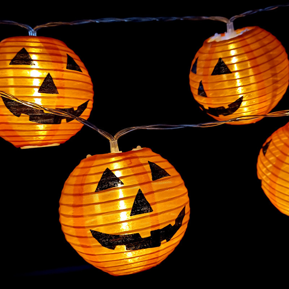 

Halloween Solar LED String Lights Smiling Pumpkin Lantern Home Garland Lamp, 501 Original