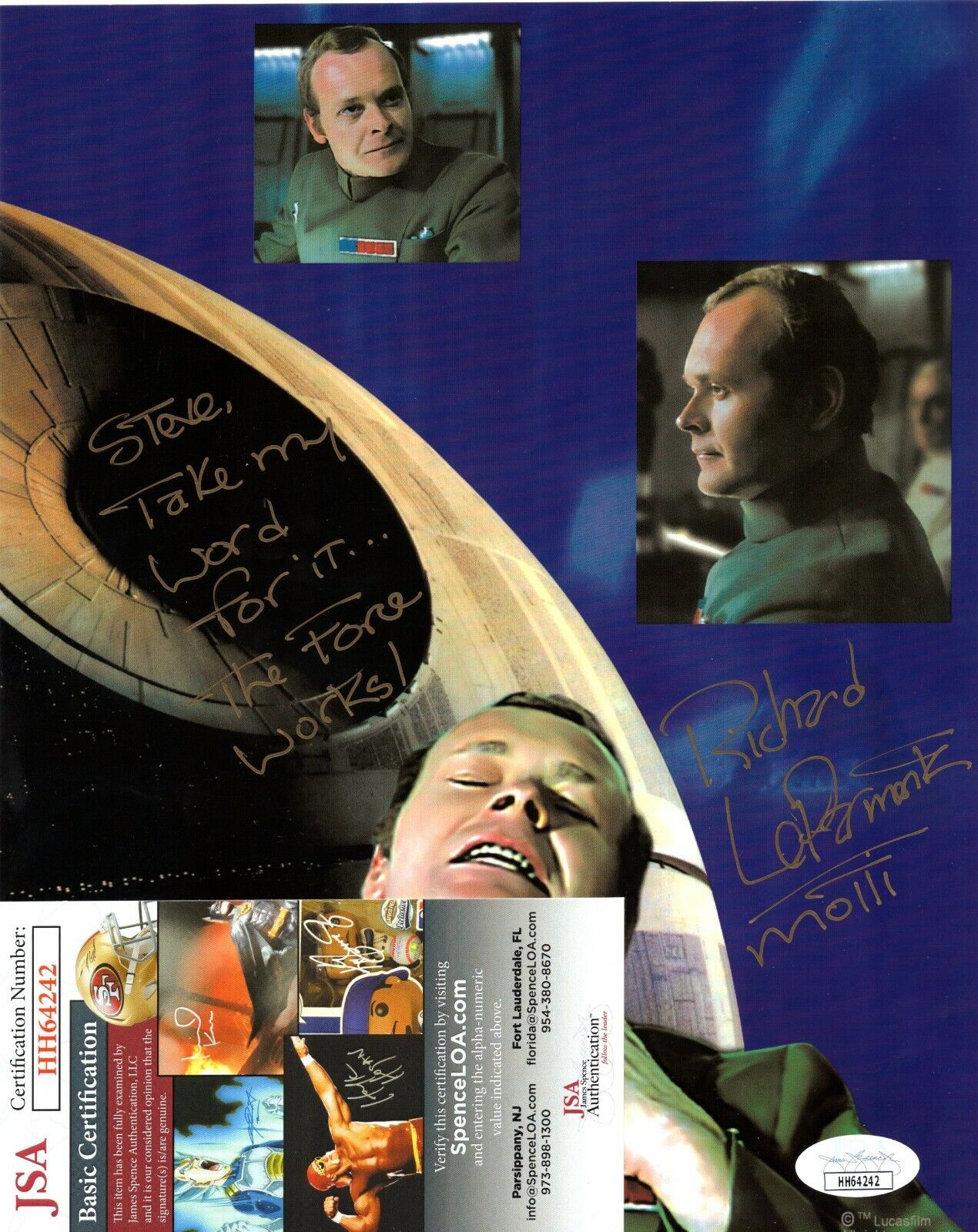 Richard LeParmentier Adm. Motti Star Wars Actor Signed Autograph 8x10 Photo Poster painting JSA