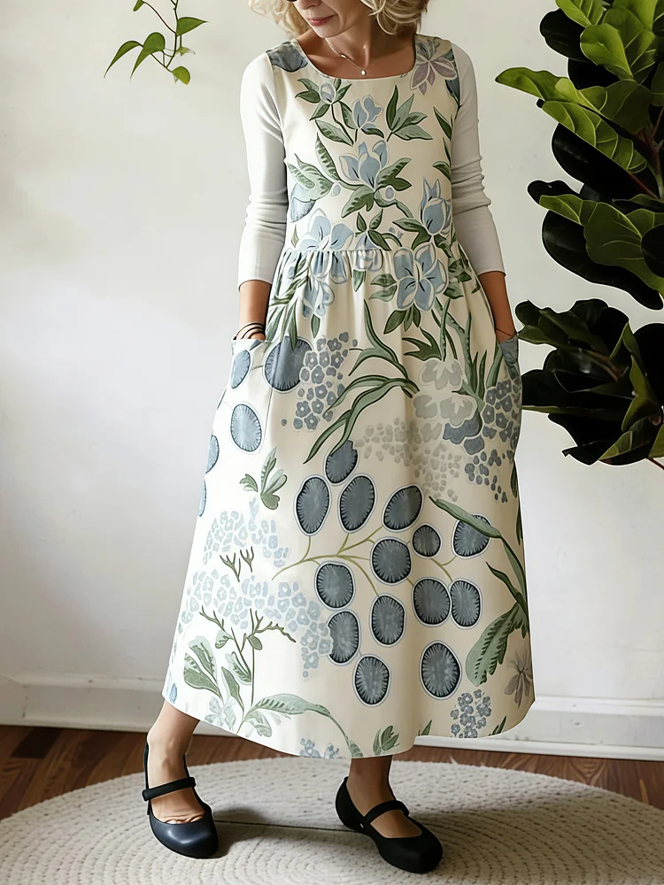 Green Vitality Natural Print Apron