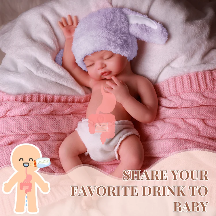 [Drink and Wet System]Babeside Nancy 16'' Realistic Silicone Sleeping Baby Little Infant Girl Best Gift for Kids