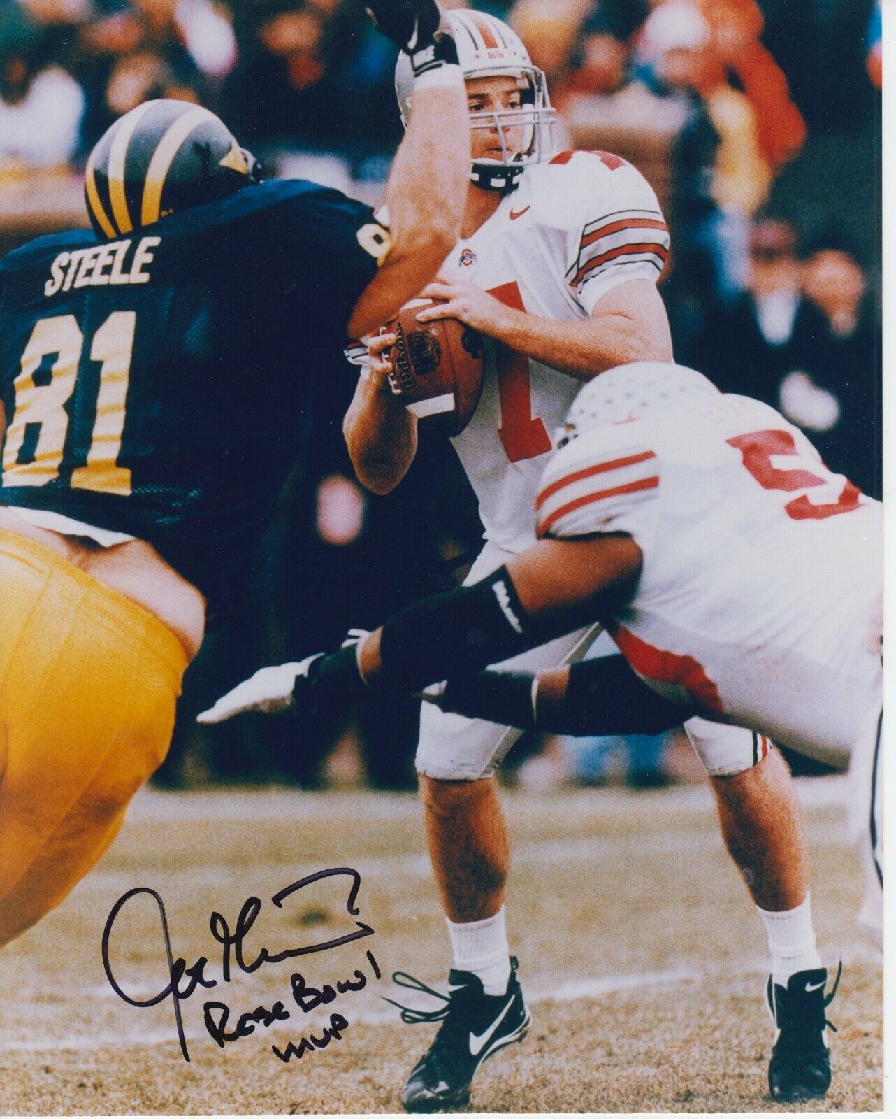 Joe Germaine W / Rose Bowl MVP #1 8x10 Signed Photo Poster painting W/ COA Ohio State Buckeyes