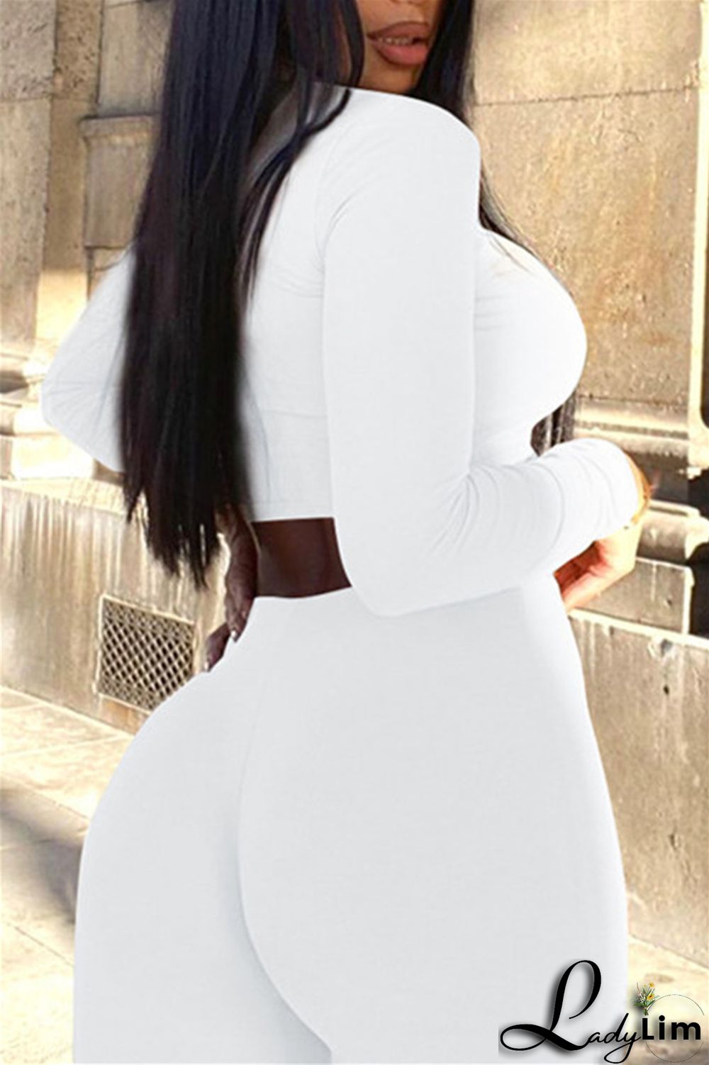 Black Fashion Casual Solid Basic O Neck Long Sleeve Two Pieces