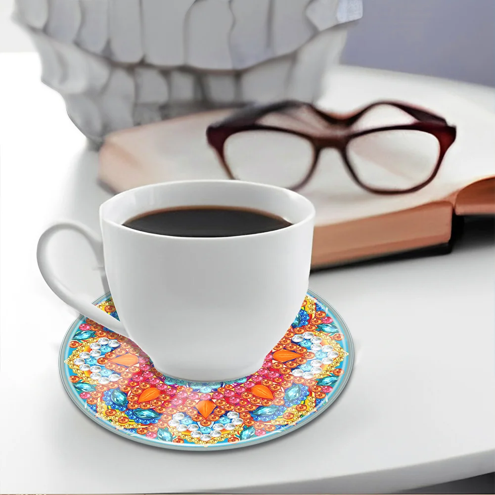 [Upgrade - Waterproof Coaster]6pcs DIY Mandala Coaster Set Holiday Christmas for Adults and Beginners(With Covers)