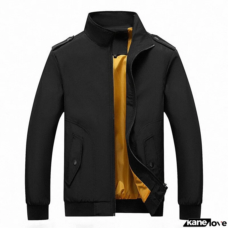 Men's Polyester Full Sleeves Zipper Closure Thin Slim Fit Jacket