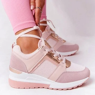 2021 Women Chunky Sneakers Solid Color Platform Shoes Thick Bottom Zipper Women's Vulcanized Shoes Sneakers Zapatos De Mujer 406-1