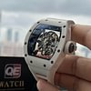 Richard Mille RM055 Bubba Watson White Ceramic Watch Black Ceramic Skeleton dial white Rubber Strap Super Clone