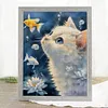 White Cat Watching Fish-11CT Stamped Cross Stitch 40*53cm/15.75*20.87in