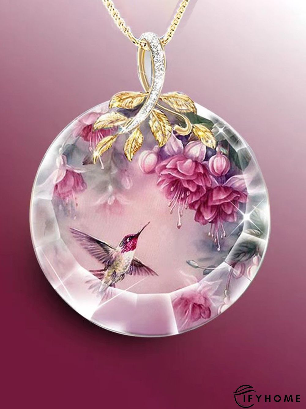 Creative Crystal Flower Bird Necklace | IFYHOME