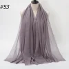 Pleated Linen Cotton Scarf Woolen Edge Women Hijab Shawl