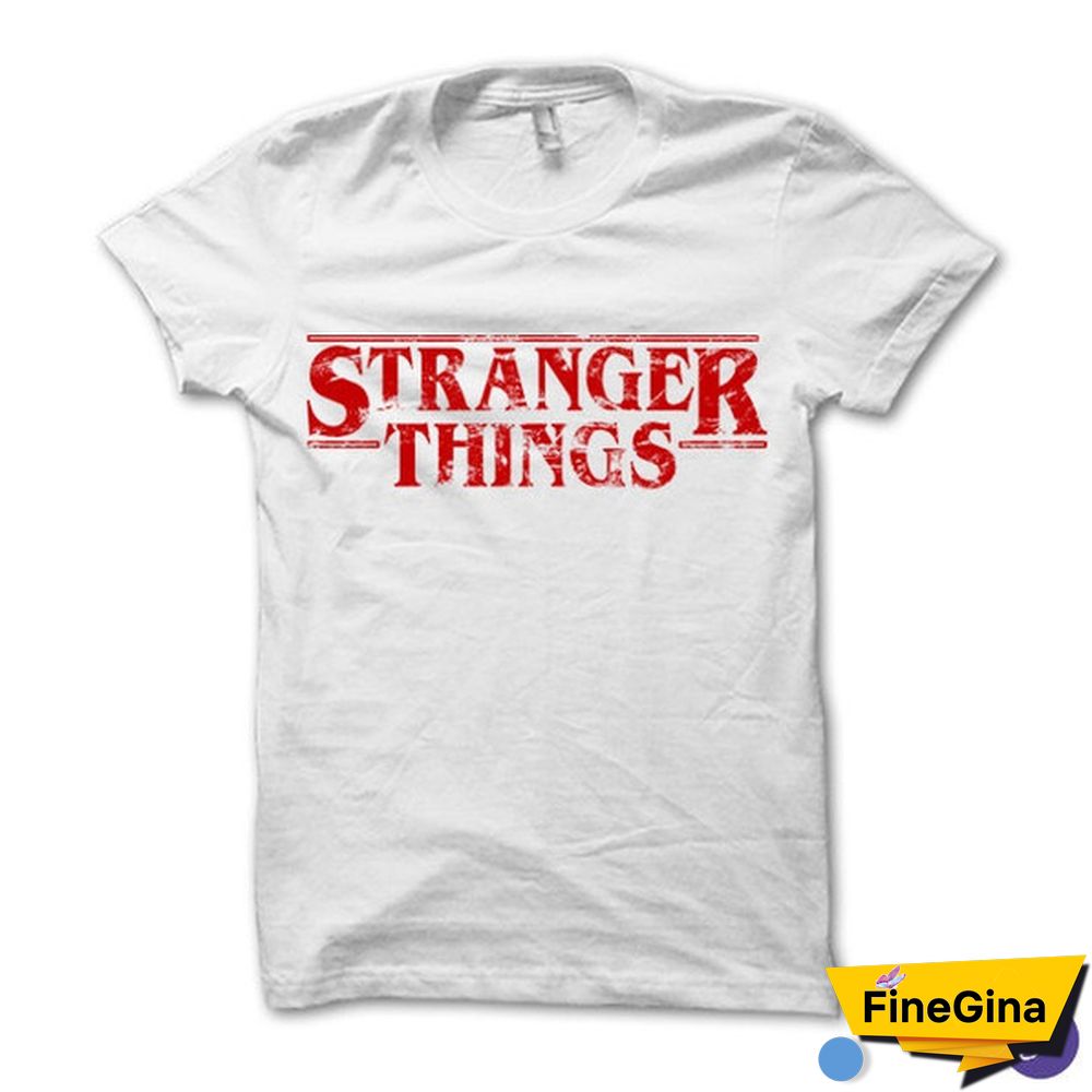 Mens Stranger Things Black White T-Shirt