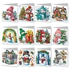 12pcs DIY Diamond Art Greeting Cards Xmas Theme Congratulations Cards & Gifts