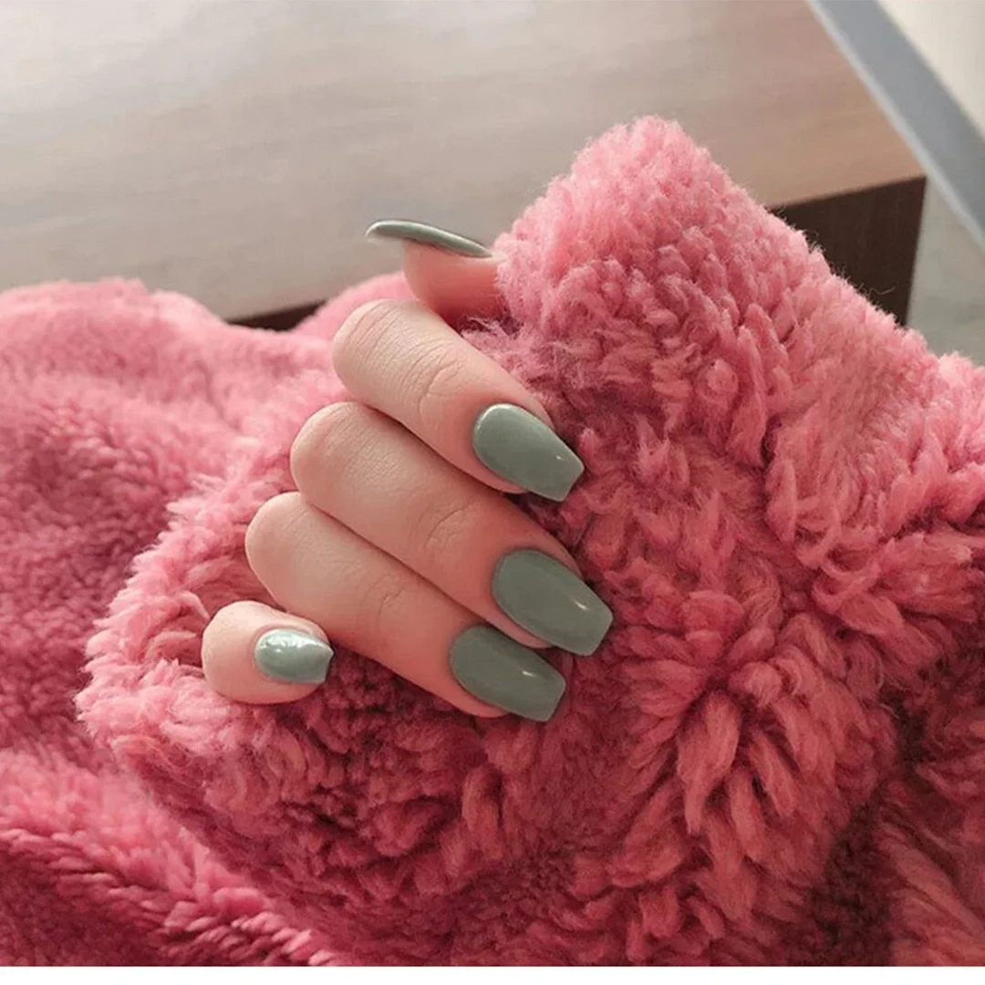 24Pcs Detachable French False Nails Ballerina Wearable Artificial Stiletto Fake Nails DIY Press Glue Full Cover Coffin Nail Tips