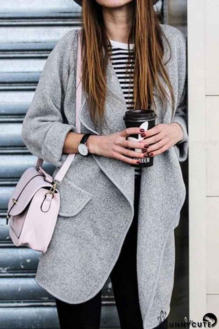 Turn-down Collar Long Cardigan