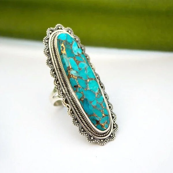 🔥 Last Day Promotion 49% OFF🎁Sterling Silver Vintage Boho Turquoise Ring