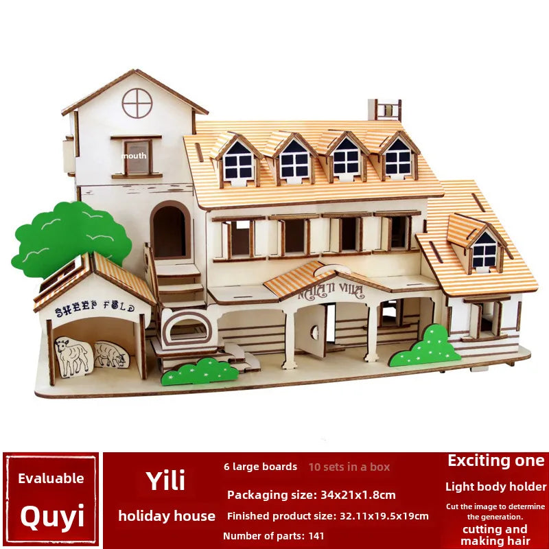 Stall Supply Children’s Wooden 3D Puzzle Adult Puzzle Christmas Building Handmade Educational Model Toy