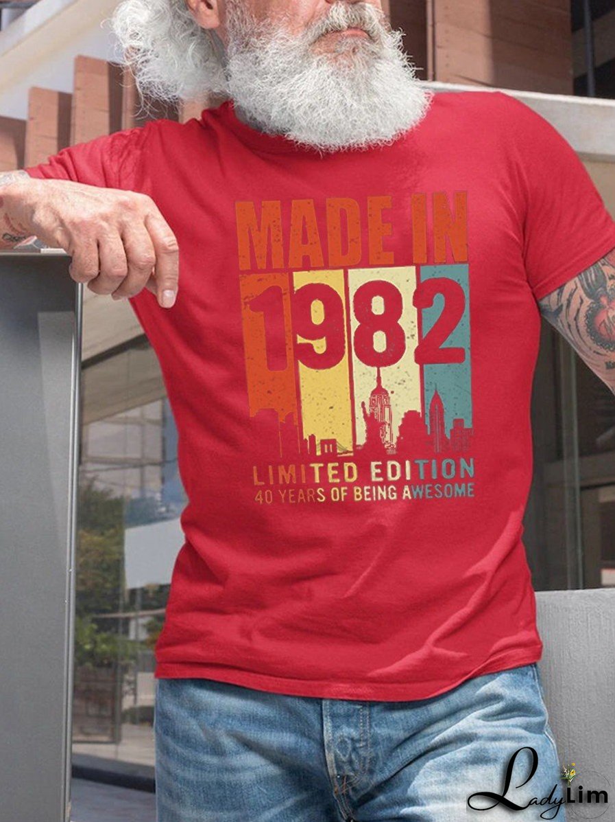 Men Made In 1982 Limited Edition 40years Of Being Awesome Classic T-shirt