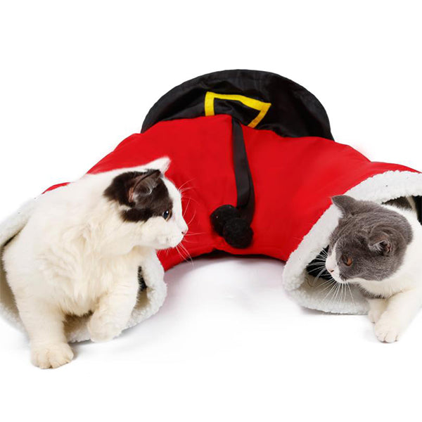 Christmas tee cat tunnel Santa Claus pants paper cat channel foldable cat toy