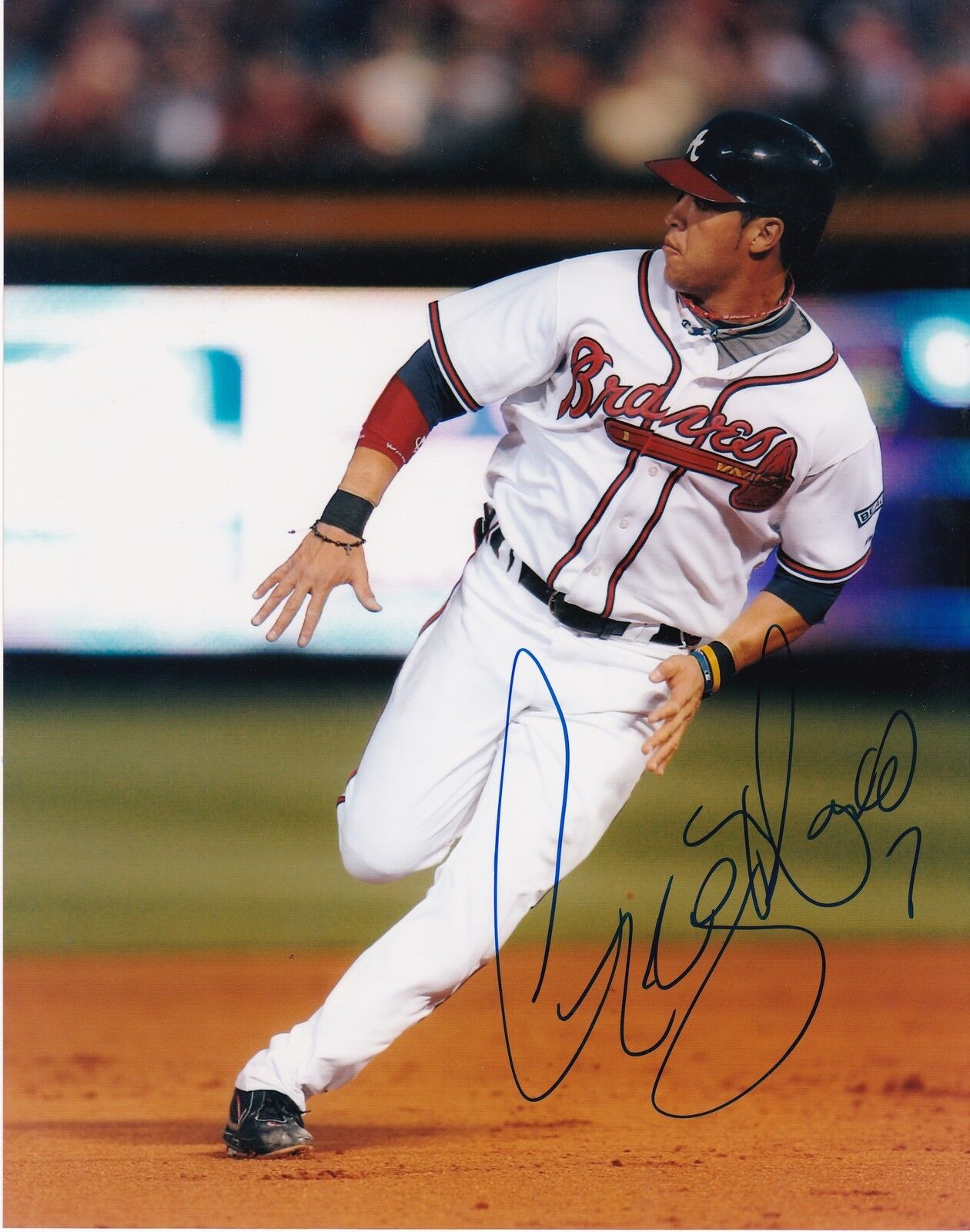 GREGOR BLANCO ATLANTA BRAVES ACTION SIGNED 8x10