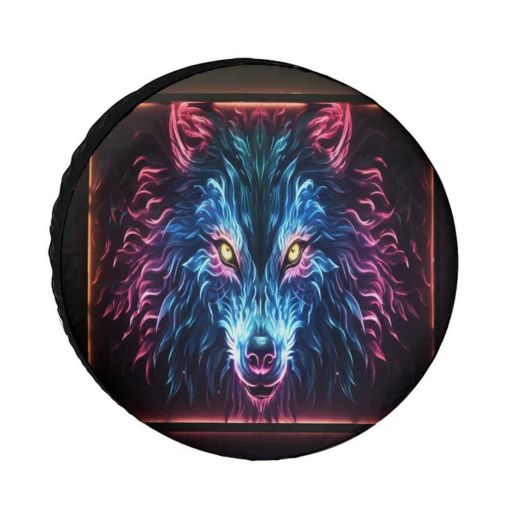 Oxford Cloth Tire Cover NEON WOLF  customized, personalized, gift