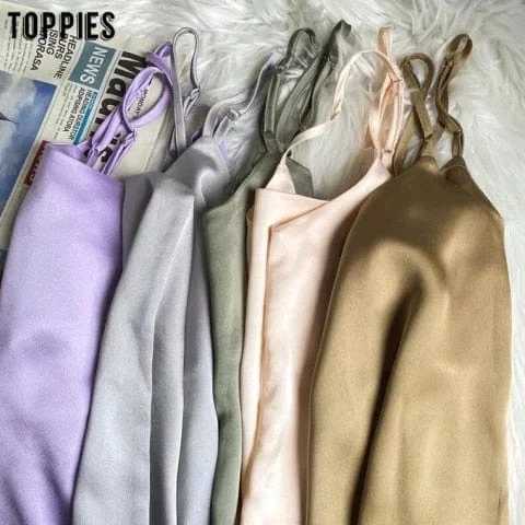 pornhint Pornhint 2023 Summer Women Sexy Satin Camis Vintage Luxury Imitation Silk Shiny Camisole Solid Color Tank Tops
