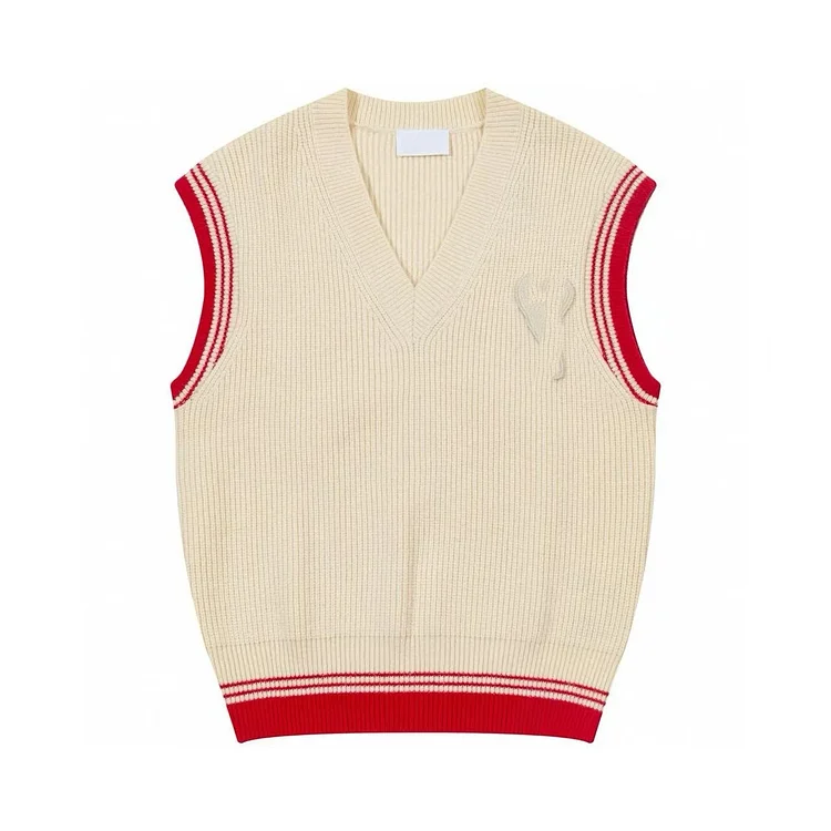 Soft Cozy V-Neck Knitted Sweater Vest College Style 