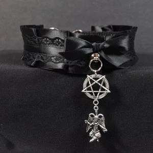 Pornhint Made to your size / simple baphomet choker / kitten play collar / goth / alt fashion / emo  / pet play necklace / fancy bdsm / DDLG collar