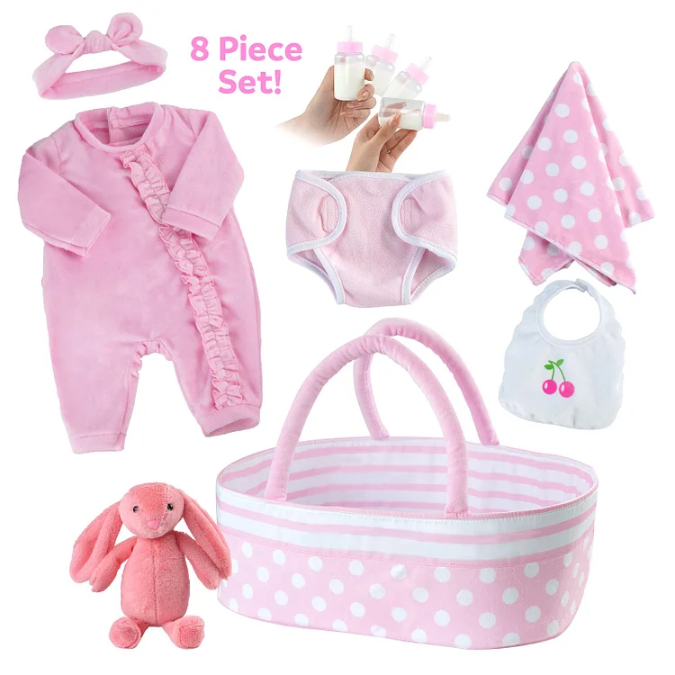 [Suitable for 17-22'' Girl] Babeside Adoption Reborn Baby Essentials-8pcs Gift Set
