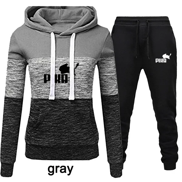 Womens Sweater + Sweatpants 2-Piece Sweat Suits Hoodies Tracksuits Hooded Jogging Sports Suits