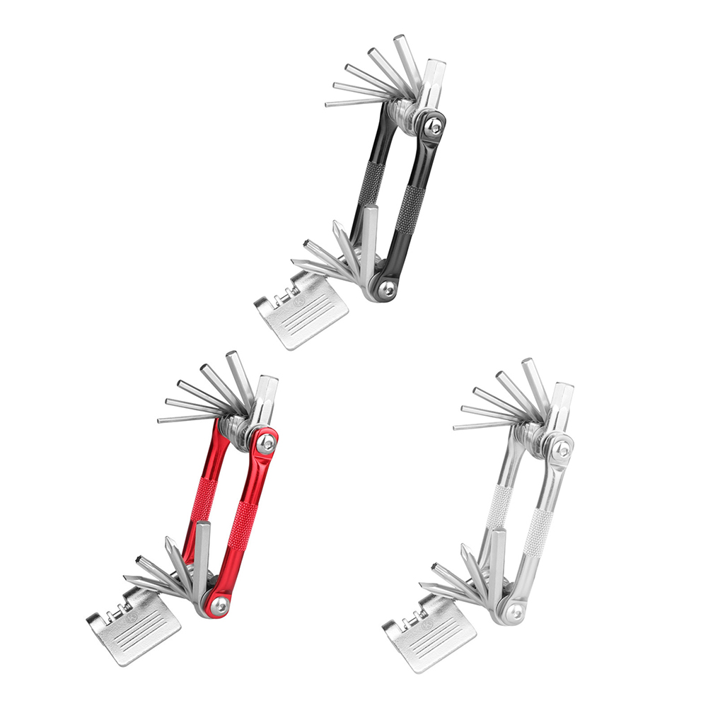 

10 in 1 Multifunctional Bicycle Tire Repair Tools Kit with Screwdriver, Silver, 501 Original