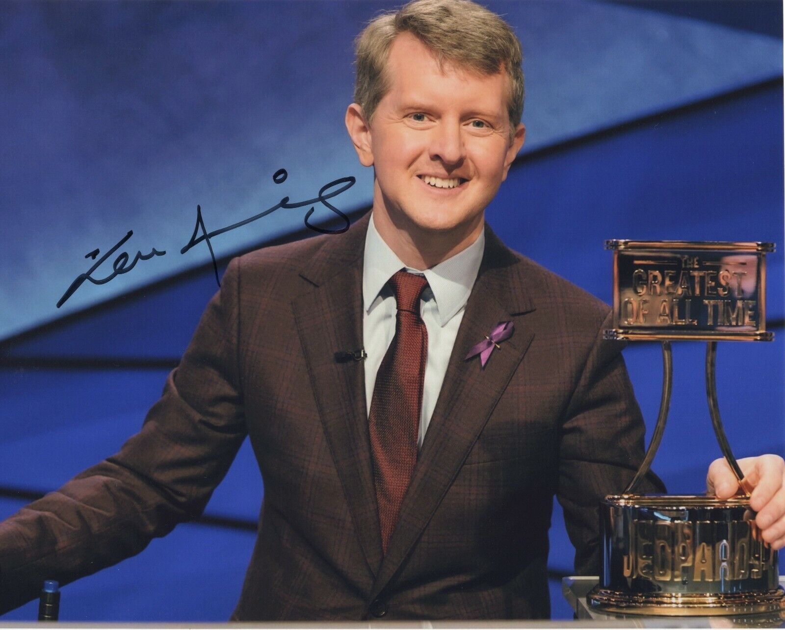 KEN JENNINGS SIGNED AUTOGRAPH 8X10 Photo Poster painting JEOPARDY CHAMPION AND HOST #2