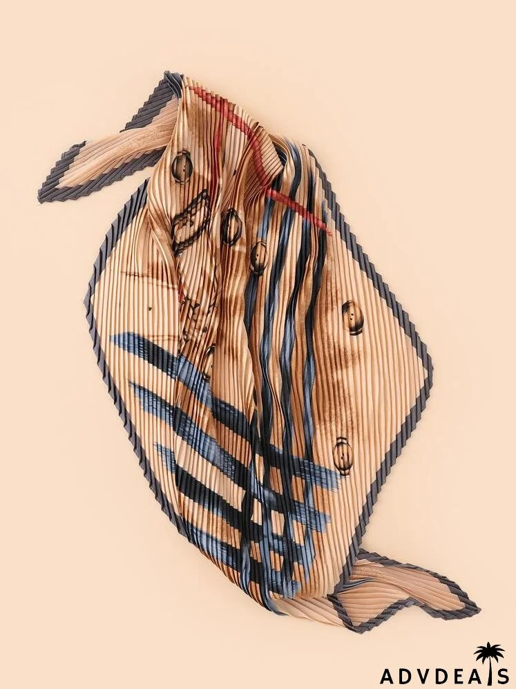 Graphic Pleated Scarf