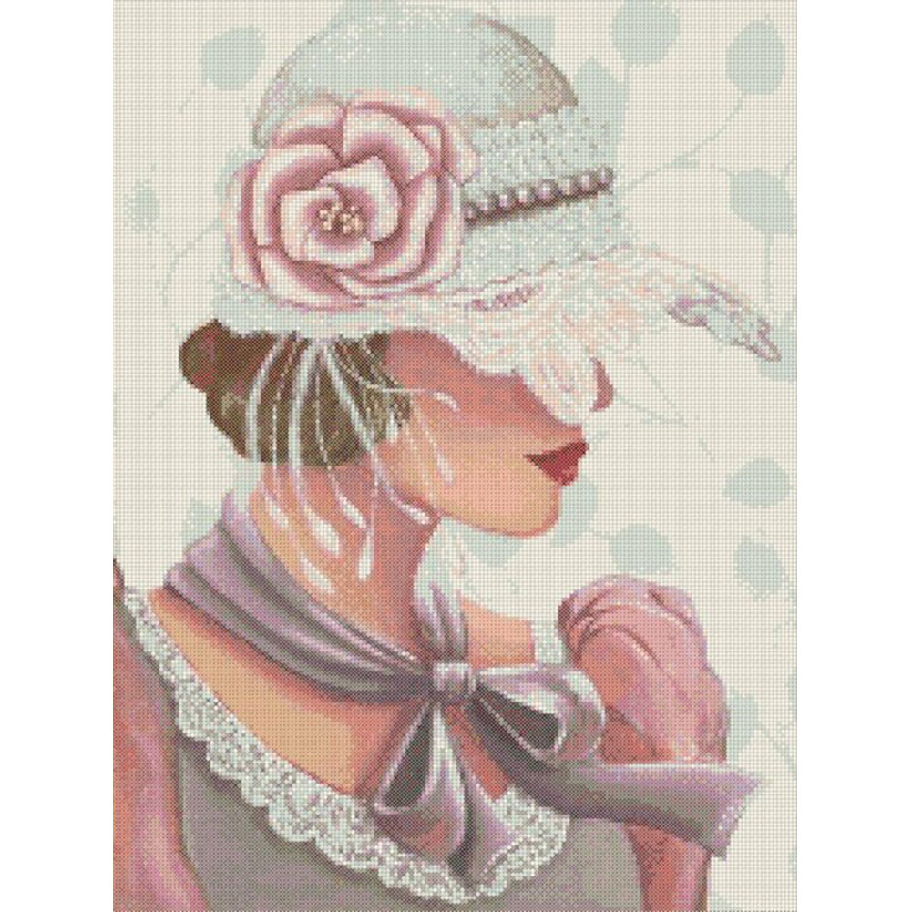 

Elegant Lady - 11CT Stamped Cross Stitch - 30*40CM, 501 Original