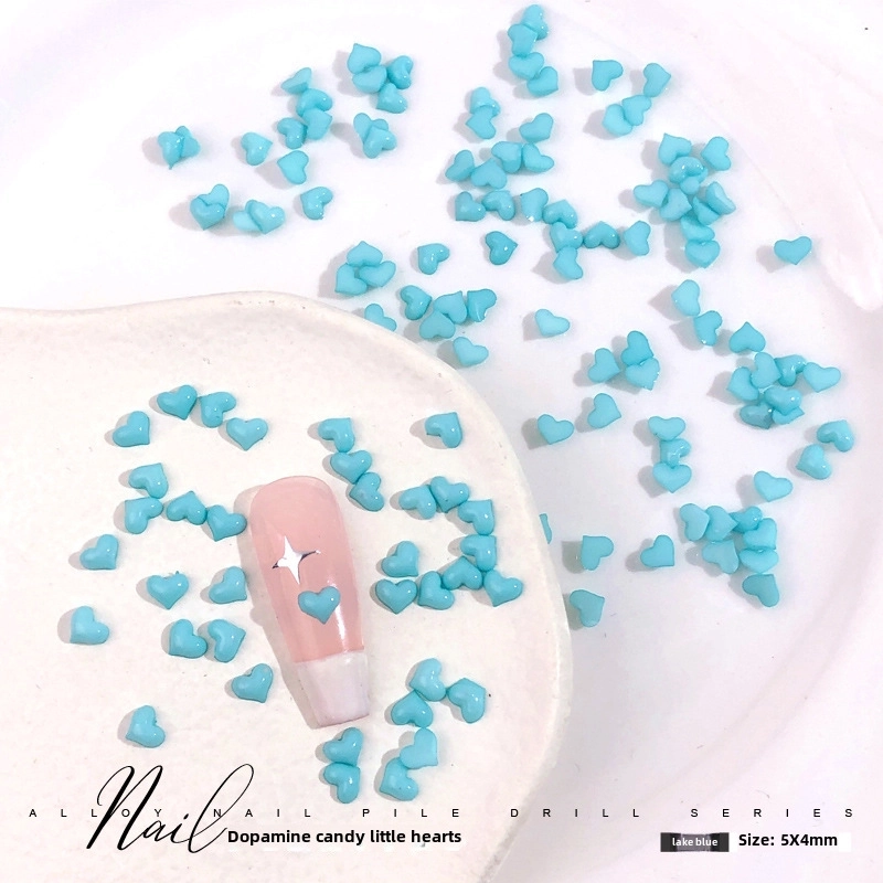 Dopamine Candy Love Diamond Macaron Color Sweet Resin Small Love Net Red Nail Jewelry