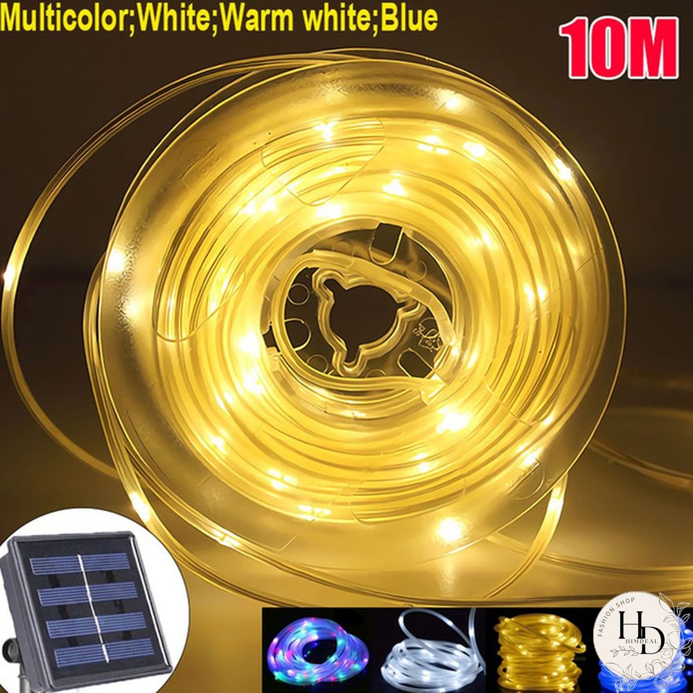 10M 100LED Solar Rope Tube for Garden Lights Waterproof IP67 50LED Solar Powered Lamp Christmas Wedding Lamp Outdoor String Light