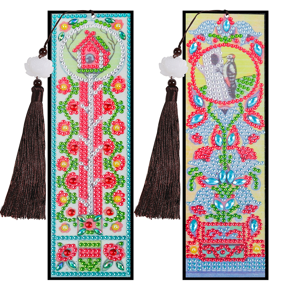 

2pcs Floewr Bird - 5D DIY Craft Bookmark, 501 Original