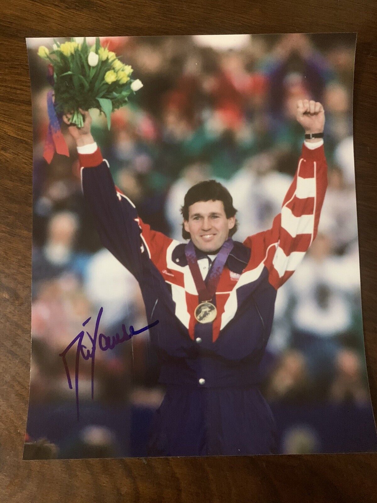 Dan Jansen Hand Signed 8X10 Photo Poster painting Olympic Gold Medalist Speed Skating