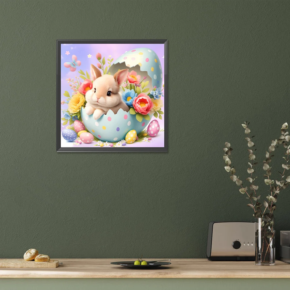Full Round Diamond Painting 30*30cm - Rabbit In Easter Egg