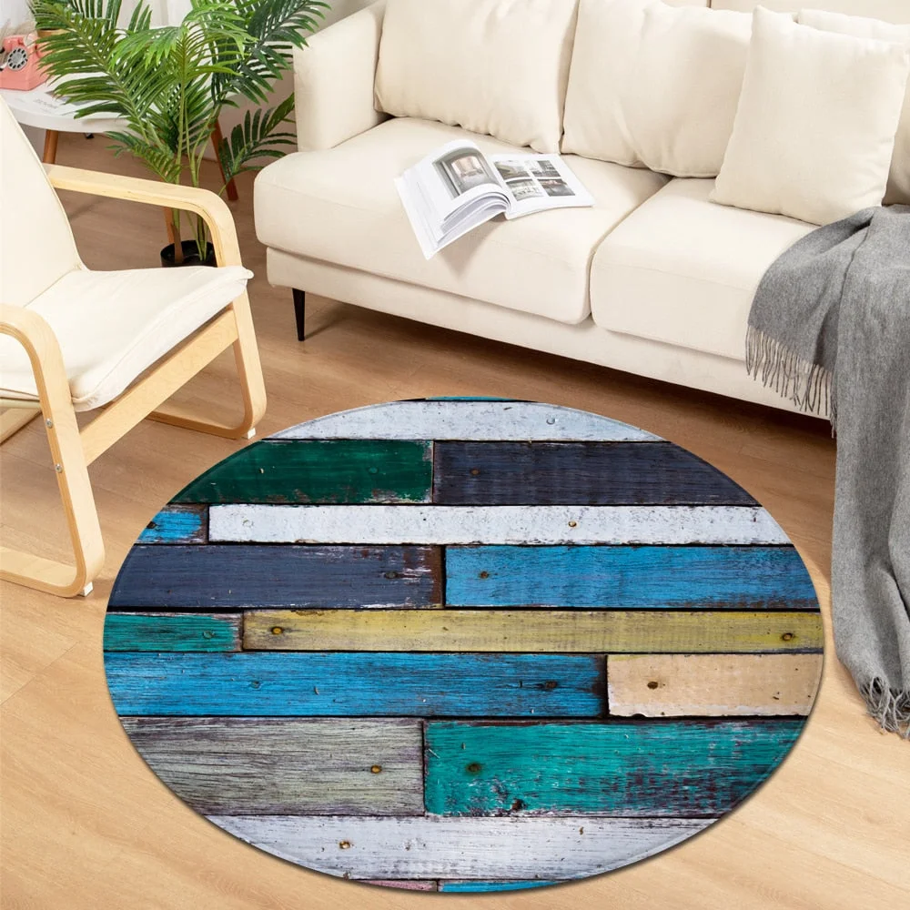 Modern Round Carpet Children Bedroom Bedside Mat Living Room Chair Large Carpet Home Kids Room Decorative Anti-Slip Floor Rugs