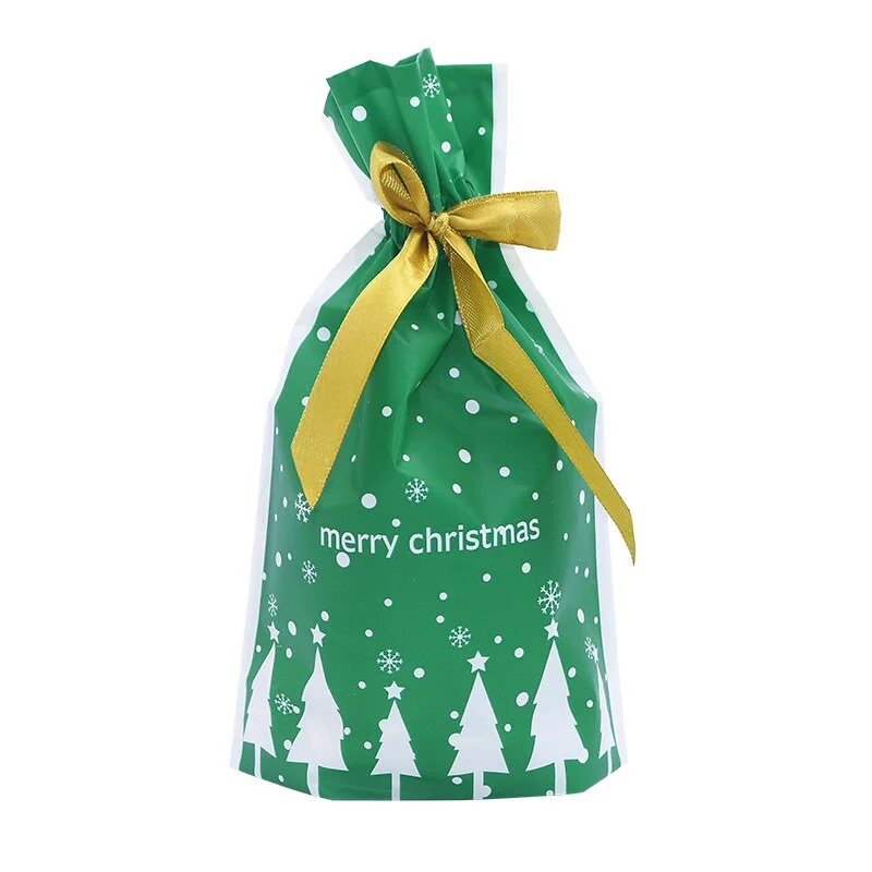 5/10pcs Candy Cookies Gift Bags With Ribbon Snack Biscuit Baking Package Wedding Birthday Party Decoration Christmas Gift Bags
