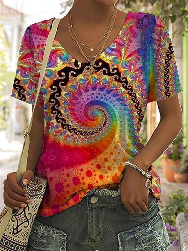 Women's Ethnic Pattern Fashion Tees