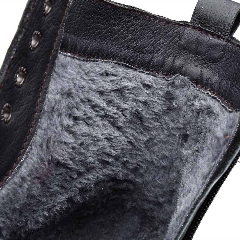 Size 46 Mens Moto Boots Outdoor Army Ankle Boots Men Genuine Leather Shoes Military Desert Tactical Boot Black Combat Boots