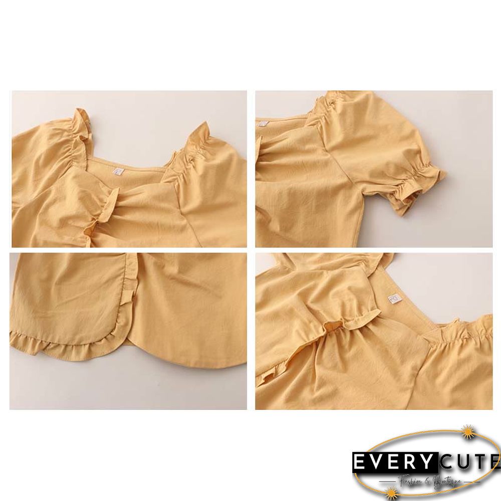 Bow Knot Butterfly Tulle Crop Top T-Shirt Fishtail Denim Skirt Two Pieces Set