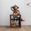 Monkey Wooden Music Box Gifts for Lover Girls Boyfriend Girlfriend Wife Mom Husband Birthday Valentine Anniversary Christmas Wedding Thanksgiving Mechanism Musical Boxes