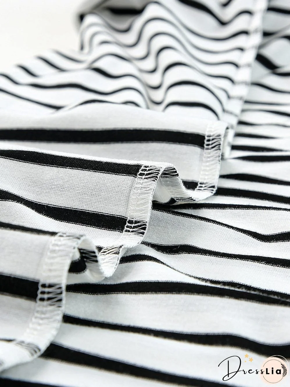 Chic Black V-Neck Striped Maxi Dress with Side Slits