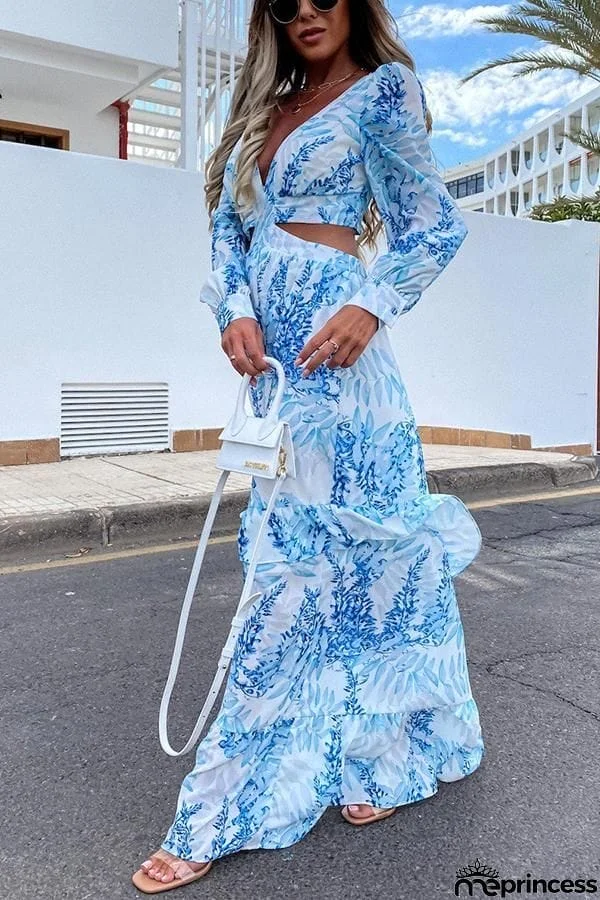 Oceans of Love Cutout Maxi Dress