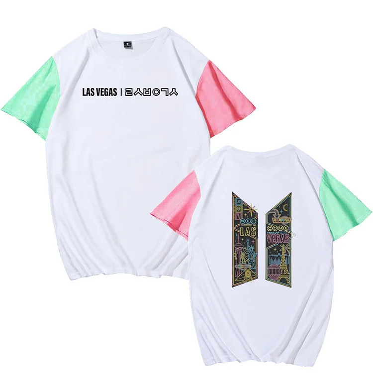 BTS Permission to Dance New Las Vegas Colorblock T-shirt